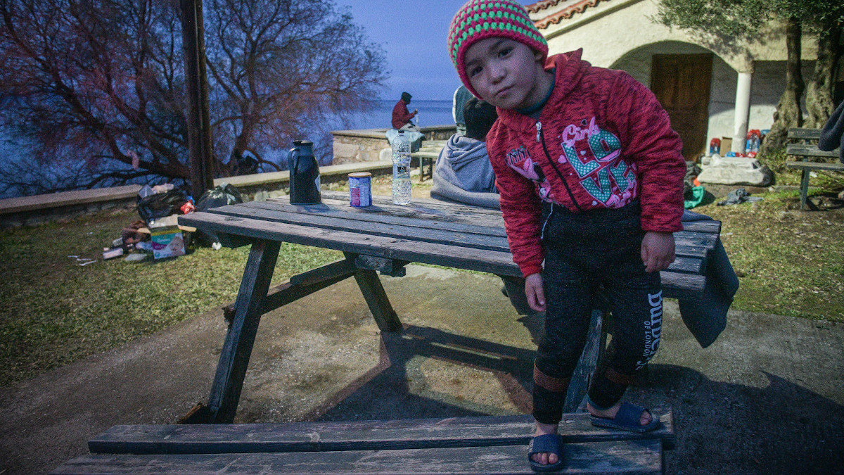 Πρόσφυγες που βγήκαν στην Συκαμιά .Σάββατο 7 Μαρτίου 2020