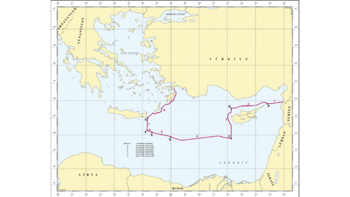ΑΟΖ Τουρκίας σε Ανατολική Μεσόγειο