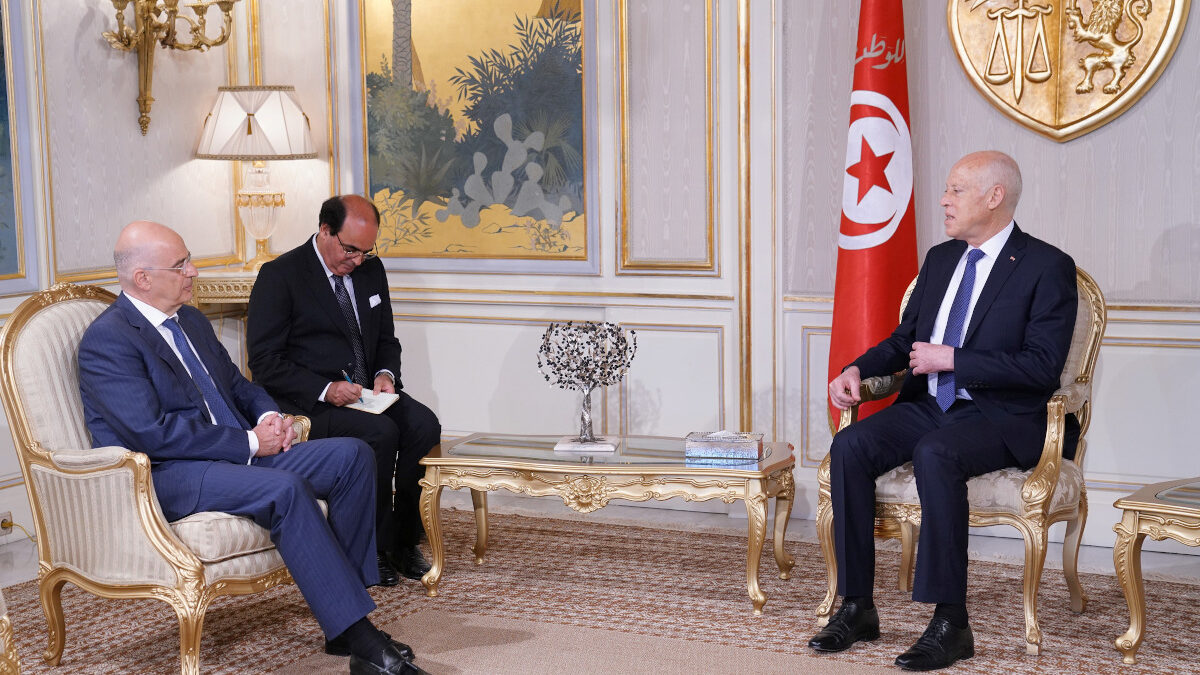 Συνάντηση Ν. Δένδια με τον Πρόεδρο της Τυνησίας Kais Saied