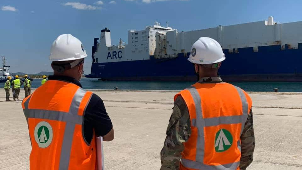 Το μεταγωγικό - οχηματαγωγό της εταιρίας ΑRC που έχει ναυλωθεί από τον Αμερικανικό στρατό για τη μεταφορά του στην Αλεξανδρούπολη 20/7/2020