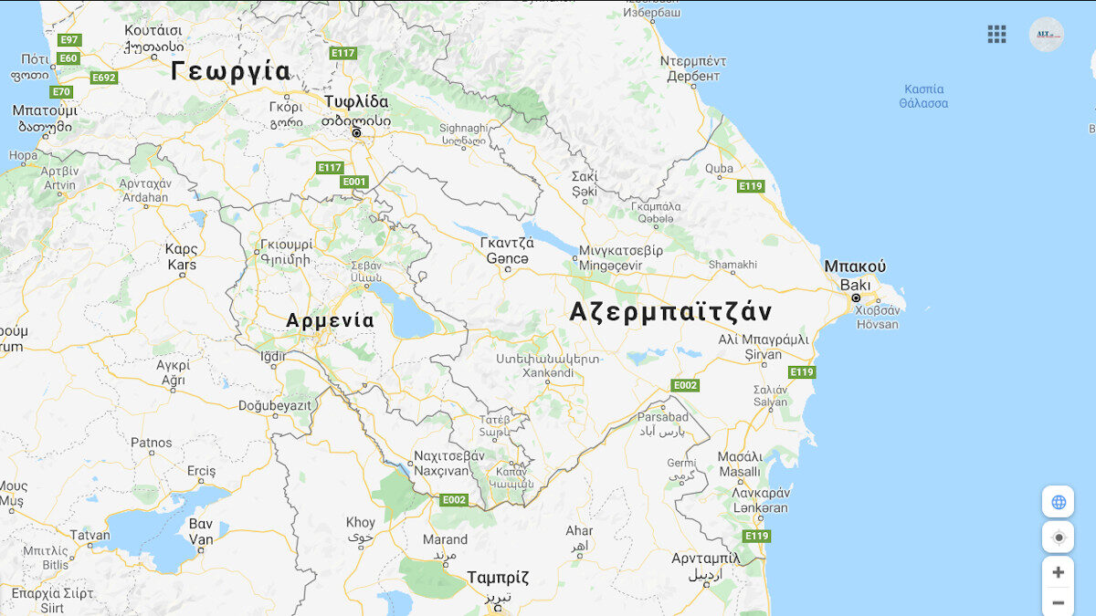 Χάρτης Αζερμπαϊτζάν- Αρμενία