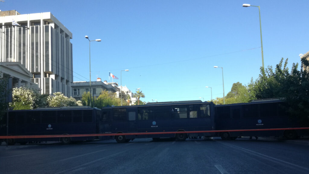 Απο τη διαδήλωση των συνδικάτων κι ομοσπονδιών ενάντια στο νόμο για τον περιορισμό των διαδηλώσεων