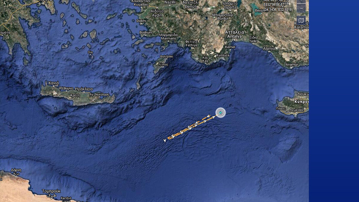 Οι κινήσεις του τουρκικού ερευνητικού πλοίου 10 με 12/8/2020 στην ελληνική υφαλοκρηπίδα