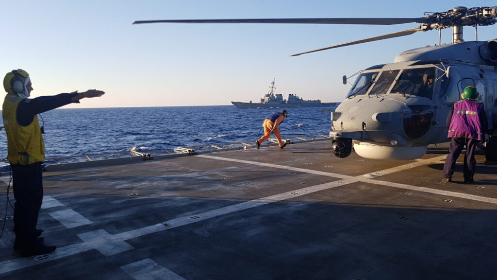 Συνεκπαίδευση μονάδων του Πολεμικού Ναυτικού και της Πολεμικής Αεροπορίας με το αμερικανικό Αντιτορπιλικό USS WINSTON S. CHURCHILL - 24/8/2020 / Πηγή : Πολεμικό Ναυτικό