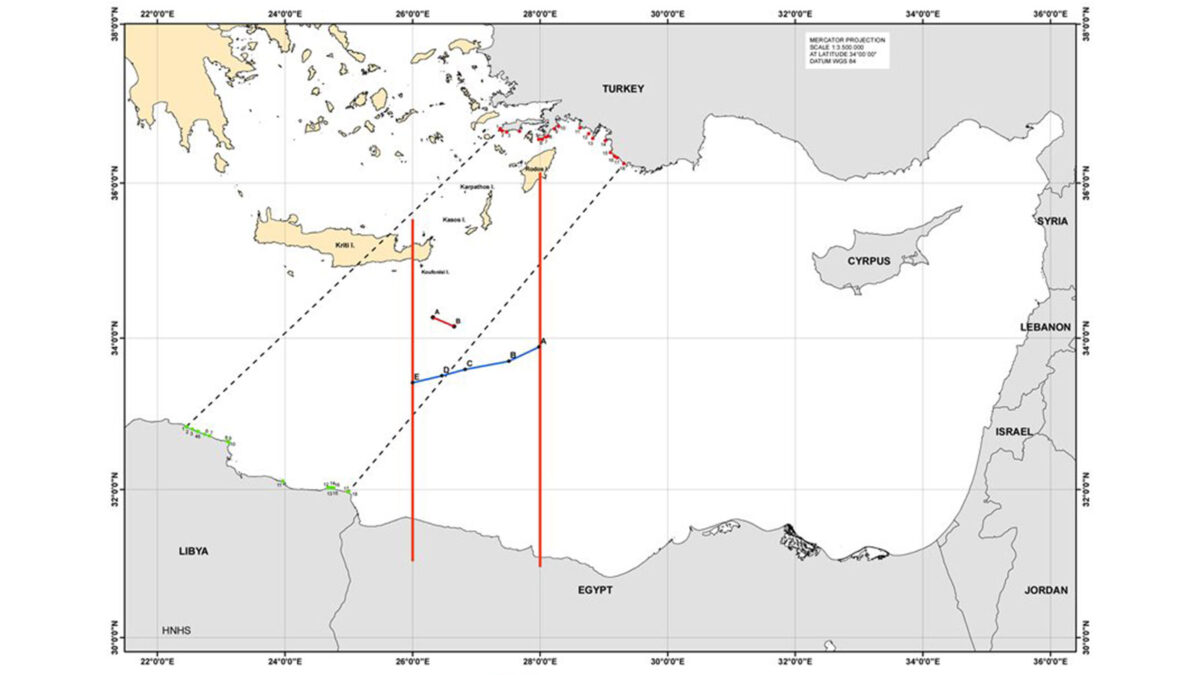 χάρτης -ΑΟΖ- Ελλάδα Αίγυπτος