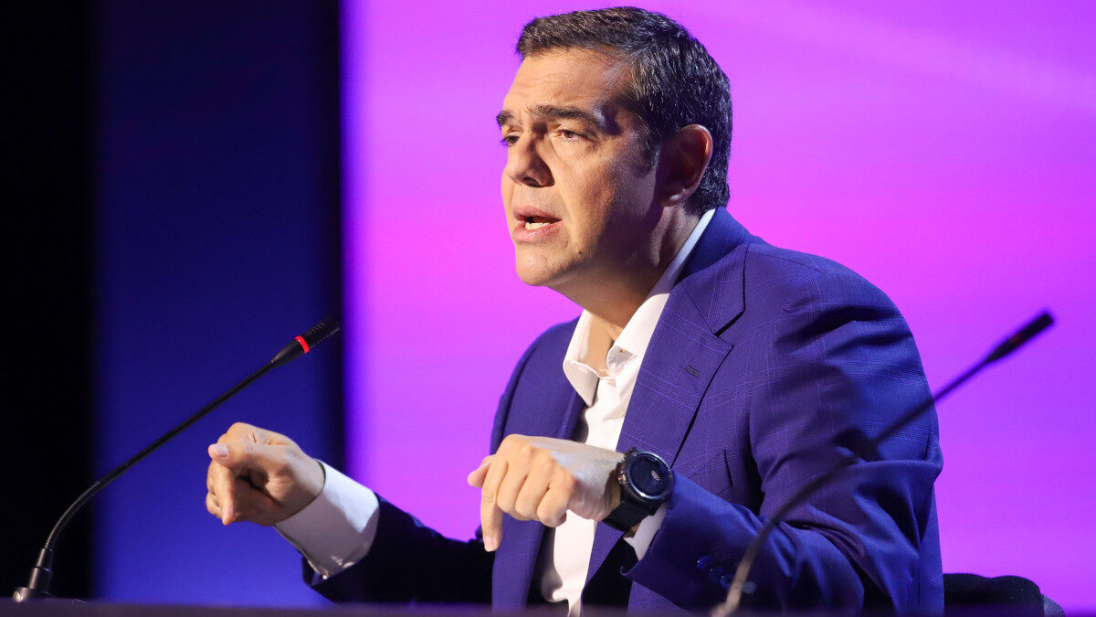 Ο Αλέξης Τσίπρας στη συνέντευξη τύπου στη Θεσσαλονίκη στις 20/09/202