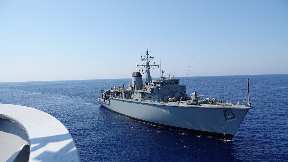 Το Ναρκοθηρευτικό πλοίο ΚΑΛΛΙΣΤΩ του Πολεμικού Ναυτικού σε άσκηση