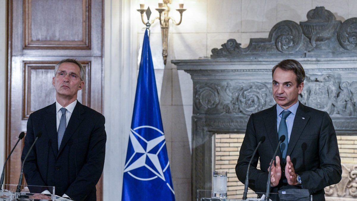Από τη συνάντηση του Κ. Μητσοτάκη με τον ΓΓ του ΝΑΤΟ Γ. Στόλτενμπεργκ - Αθήνα 06-10-20