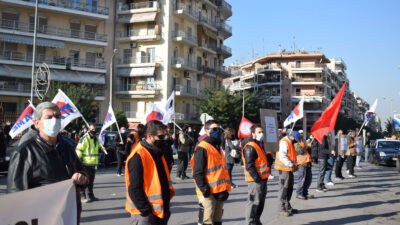 Απεργία 26/11/2020 Θεσσαλονίκη: Συμβολική κινητοποίηση συνδικάτων και σωματείων έξω από το Υπουργείο Μακεδονίας Θράκης