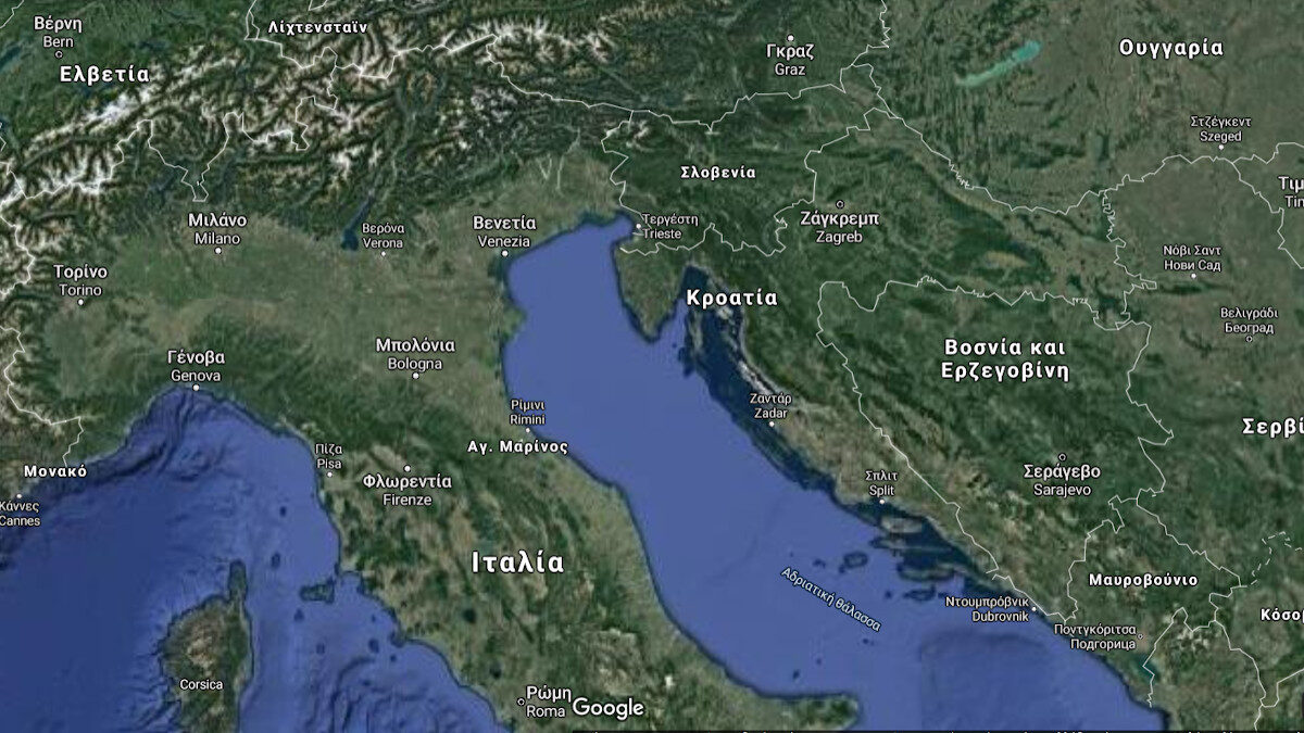 Χάρτης της Αδριατικής Θάλασσας