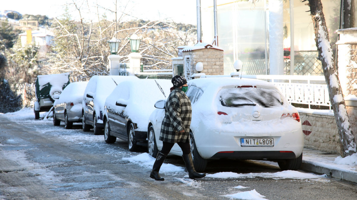 Καιρός - Τα πρώτα χιόνια στον Χορτιάτη - Κεντρική Μακεδονία - 15/1/2021