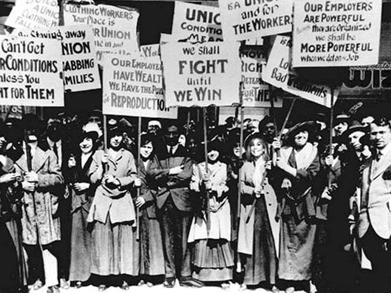 Γυναικείο κίνημα - Απεργία εργατριών στα υφαντουργεία, 1857