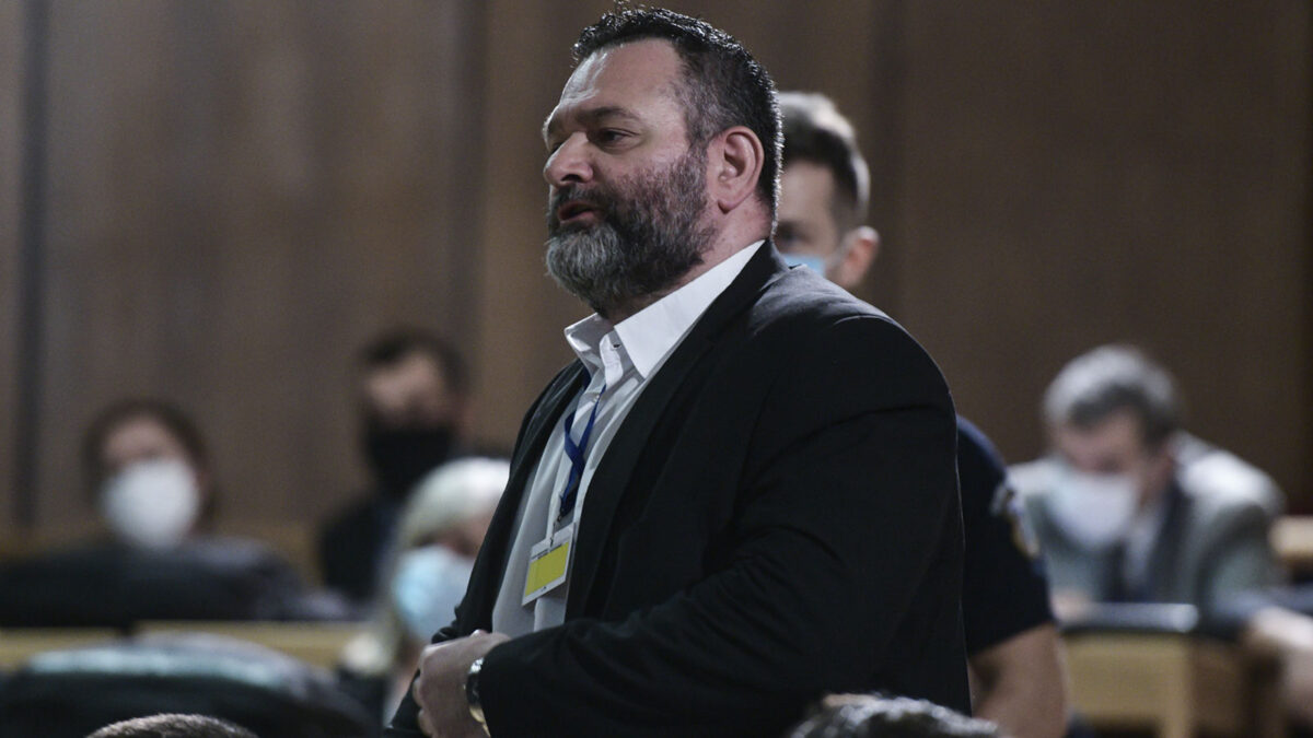 Γιάννης Λαγός, Ναζί, εγκληματίας, στέλεχος της Χρυσής Αυγής - Εδώ κατά τη διάρκεια της δίκης στο Εφετείο 2019