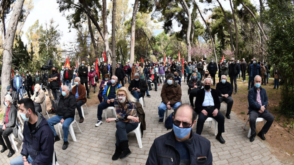 Εκδήλωση τιμής και μνήμης προς το Νίκο Μπελογιάννη στο σημείο εκτέλεσης στο πάρκο Γουδή