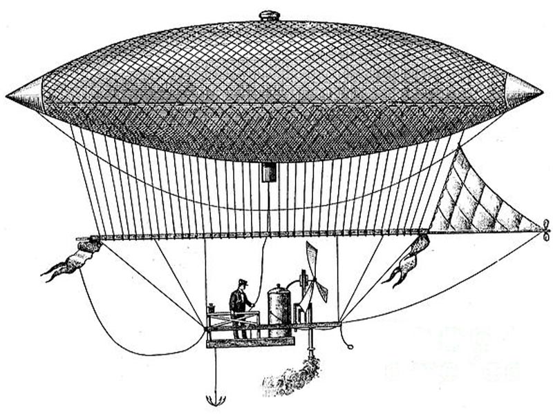 Εφευρέσεις - ατμοκίνητο αερόπλοιο - Ανρί Zιφάρ