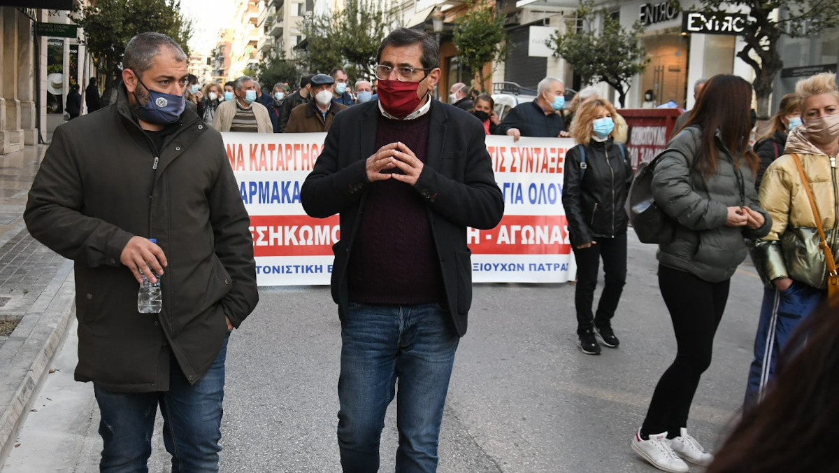 Ο Δήμαρχος Πατρέων, Κώστας Πελετίδης σε κινητοποίηση του Εργατικού Κέντρου Πάτρας