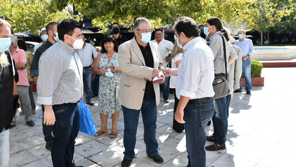 Περιοδεία του Δημήτρη Κουτσούμπα στην Ηλεία - Συνάντηση με το δήμαρχο Αρχαίας Ολυμπίας