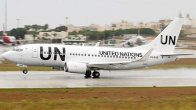 Αεροπλάνο ναυλωμένο από τον Οργανισμό Ηνωμένων Εθνών (ΟΗΕ)