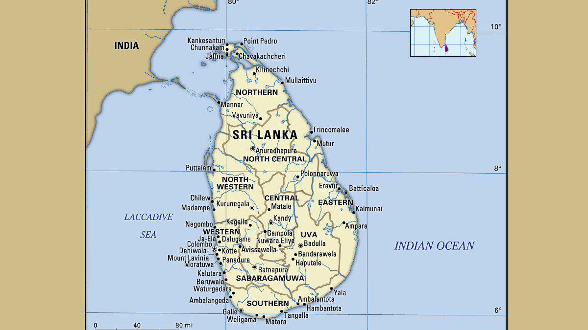 Χάρτης Σρι Λάνκα