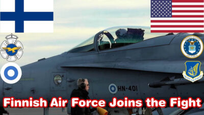 Στιγμιότυπο από προπαγανδιστικό βίντεο της Πολεμικής Αεροπορίας της Φινλανδίας για κοινή αεροπορική άσκηση με τις ΗΠΑ στην Αλάσκα (Red Flag-Alaska 19-1)