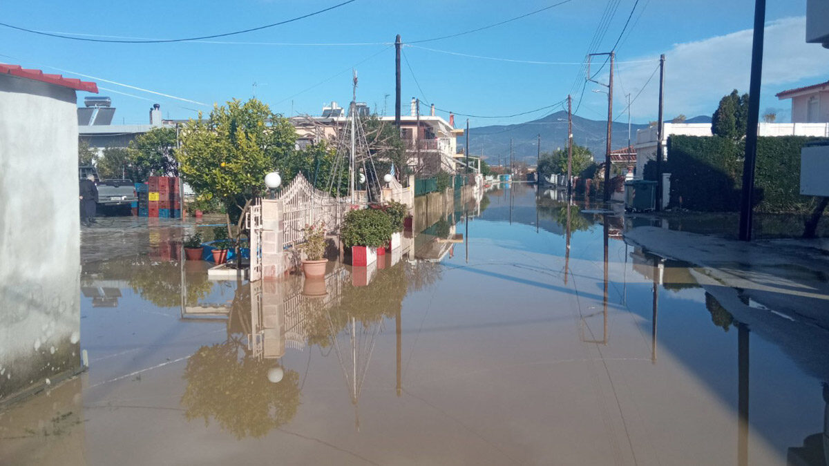 Περιοδεία κκε στη λαμία για τις πλημμύρες