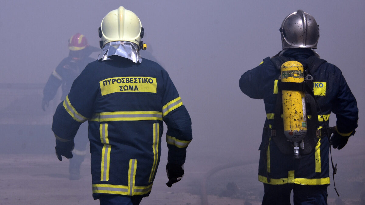 Πυροσβέστες - Πυρκαγιά σε συσκευαστήριο τροφίμων στην περιοχή Παναρίτη Αργολίδας, την Τετάρτη 14 Απριλίου 2021.