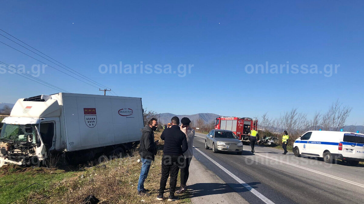 Τροχαίο δυστύχημα έξω απ' τη Λάρισα με έναν νεκρό και έναν τραυματία, Τετάρτη 19 Γενάρη 2022