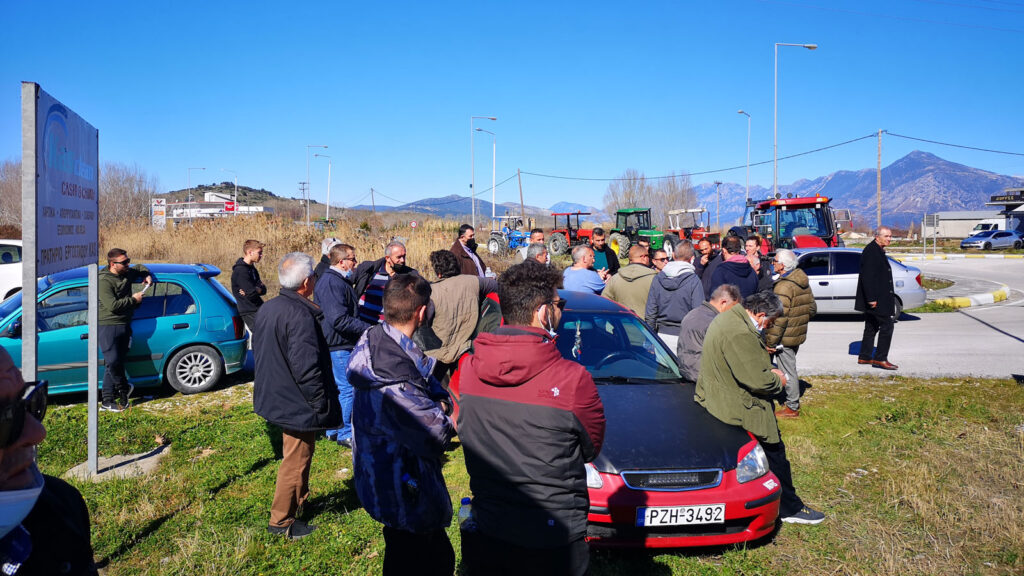 Μπλόκο των αγροτών στον κόμβο του Καναλακίου στην Πρέβεζα / Φλεβάρης 2022