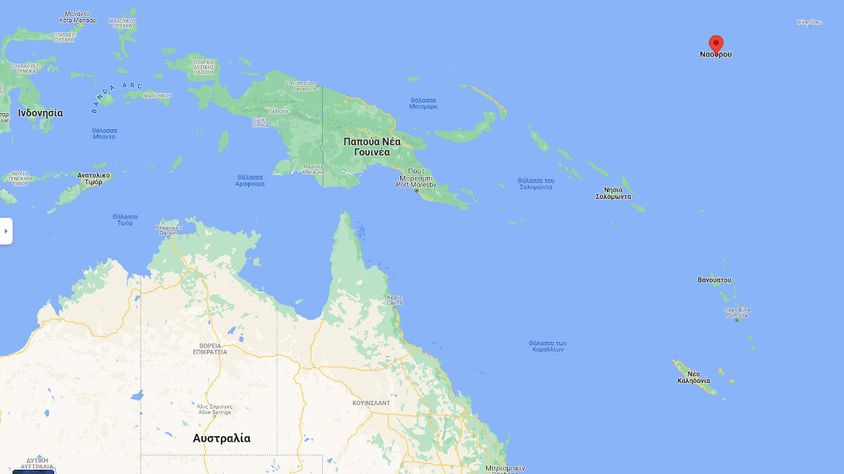 Χάρτης με το Ναουρού - Ειρηνικός Ωκεανός