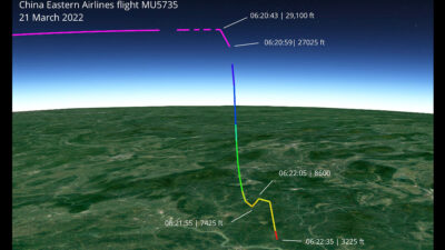 Απεικόνιση της μοιραίας πτήσης της China Eastern Airlines MU5735