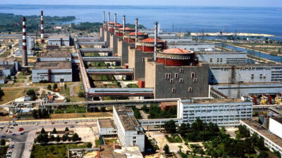 Πυρηνικός Σταθμός Παραγωγής Ενέργειας στην πόλη Ζαπόριζια της Ουκρανίας - 6 μονάδες των 1000MW - Χτίστηκε το 1984 από τη Σοβιετική Σοσιαλιστική Δημοκρατία της Ουκρανίας (μέλος της ΕΣΣΔ)
