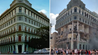 Το ξενοδοχείο Σαρατόγκα στο κέντρο της Αβάνας στη Κούβα πριν και μετά την έκρηξη της 6ης Μαΐου 2022
