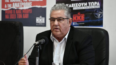 Ο ΓΓ της ΚΕ του ΚΚΕ Δημήτρης Κουτσούμπας σε περιοδεία στο Μαντούδι (Εύβοια)