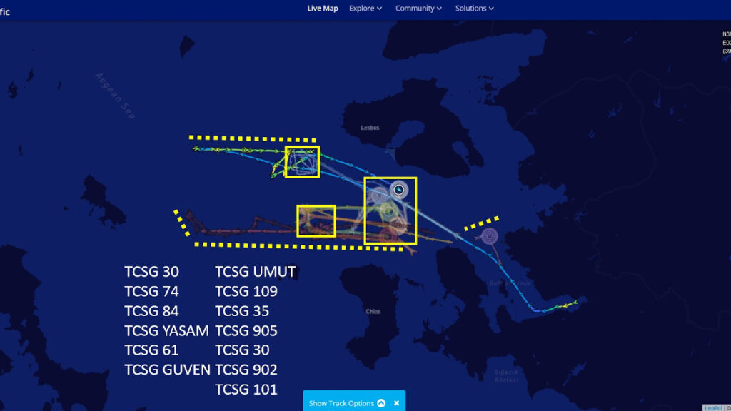 Marine Traffic: Επιχείρηση της Τουρκικής Ακτοφυλακής μεταξύ Χίο και Λέσβου 06/05/2022