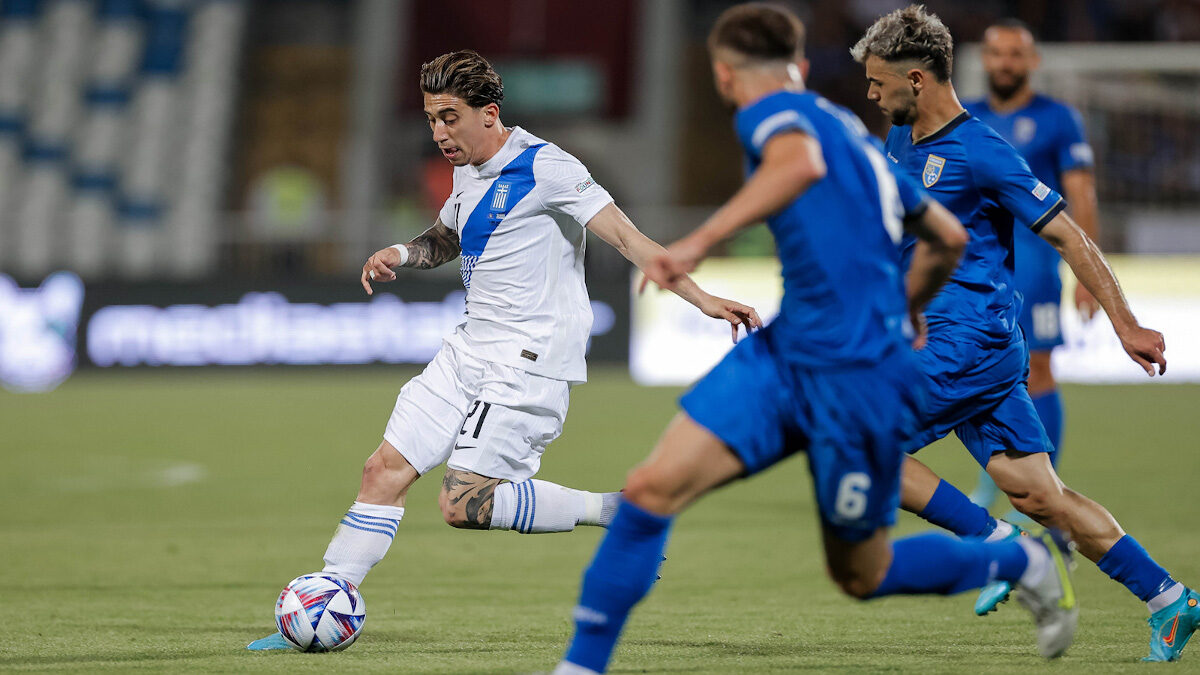 Η Εθνική ομάδα ποδοσφαίρου των ανδρών νίκησε 1-0 το Κόσοβο στην Πρίστινα και βρίσκεται στην πρώτη θέση του ομίλου της στο Nations League