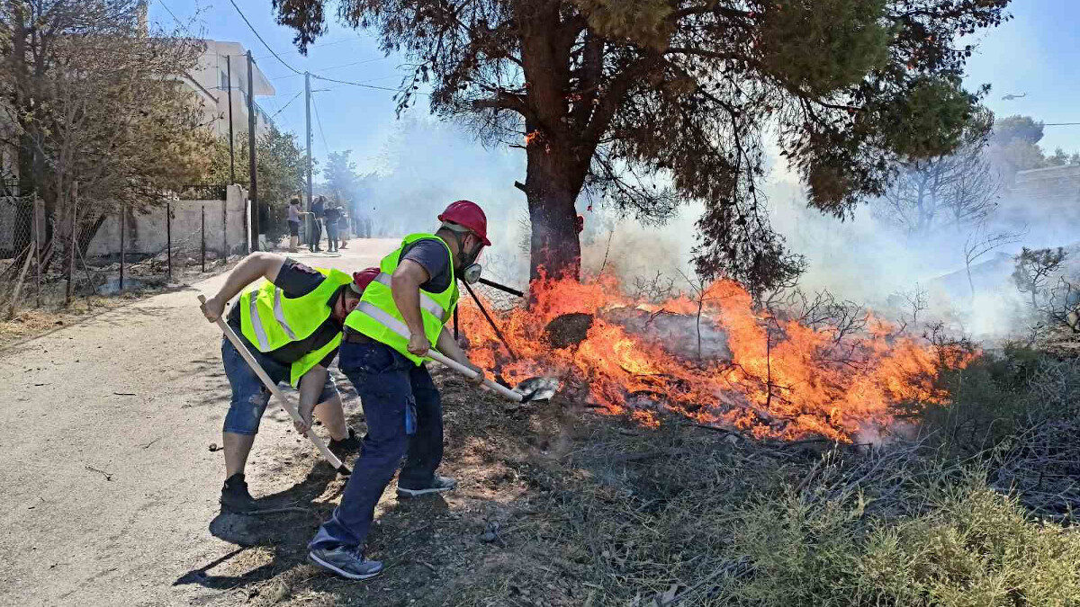 Πυρκαγιά στην Πεντέλη: Μέλη και φίλοι του ΚΚΕ στη μάχη ακούραστα και με αυτοθυσία 20/07/2022