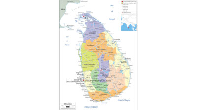 Πολιτικός Χάρτης Σρι Λάνκα