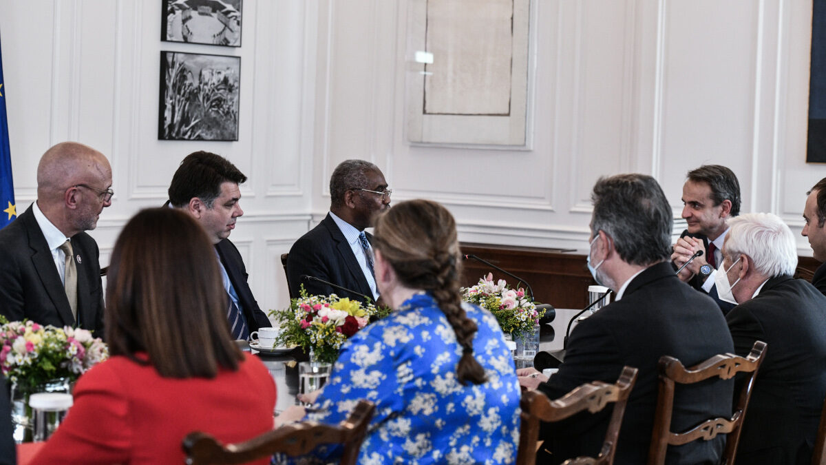 Συνάντηση του πρωθυπουργού Κυριάκου Μητσοτάκη, με αντιπροσωπεία μελών της Επιτροπής Εξωτερικών Υποθέσεων της Βουλής των Αντιπροσώπων των Η.Π.Α- House Foreign Affairs Committee