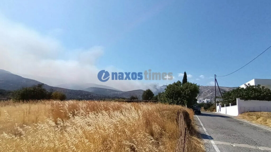 Η ανεμογεννήτρια από την οποία ξεκίνησε η φωτιά σύμφωνα με το «Naxostimes»