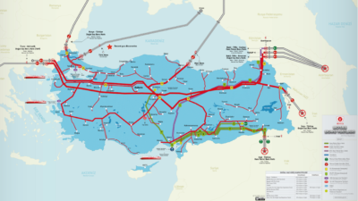 Τα σχέδια της Τουρκίας για «ενεργειακό κόμβο» όπως αποτυπώνονται σε χάρτη του υπουργείου Ενέργειας