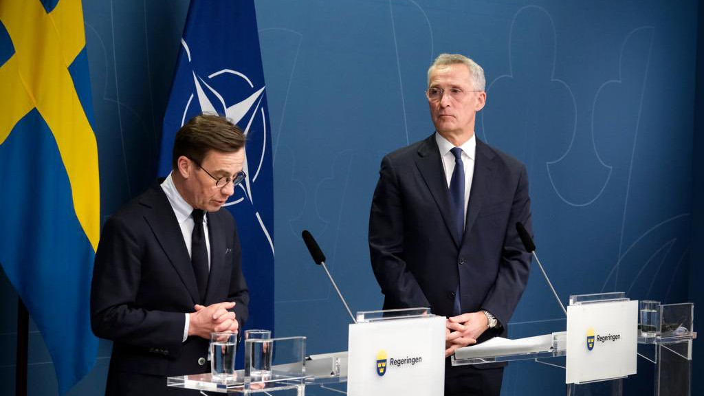 Ο πρωθυπουργός της Σουηδίας, Ουλφ Κρίστερσον σε κοινές δηλώσεις με τον ΓΓ του ΝΑΤΟ, Γενς Στόλτενμπεργκ