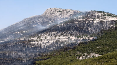 Καμμένη έκταση δάσους στην Πάρνηθα - πυρκαγιά αύγουστος 2023