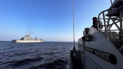 συνεκπαίδευση PASSEX (Passing Exercise) του Ταχέος Περιπολικού Κατευθυνομένων Βλημάτων (ΤΠΚ) ΛΑΣΚΟΣ με το γερμανικό Πλοίο Γενικής Υποστήριξης (ΠΓΥ) FGS FRANKFURT AM MAIN, της Μόνιμης Συμμαχικής Ναυτικής Δύναμης 2 (Standing NATO Maritime Group Two – SNMG 2), στην ευρύτερη θαλάσσια περιοχή της Χίου
