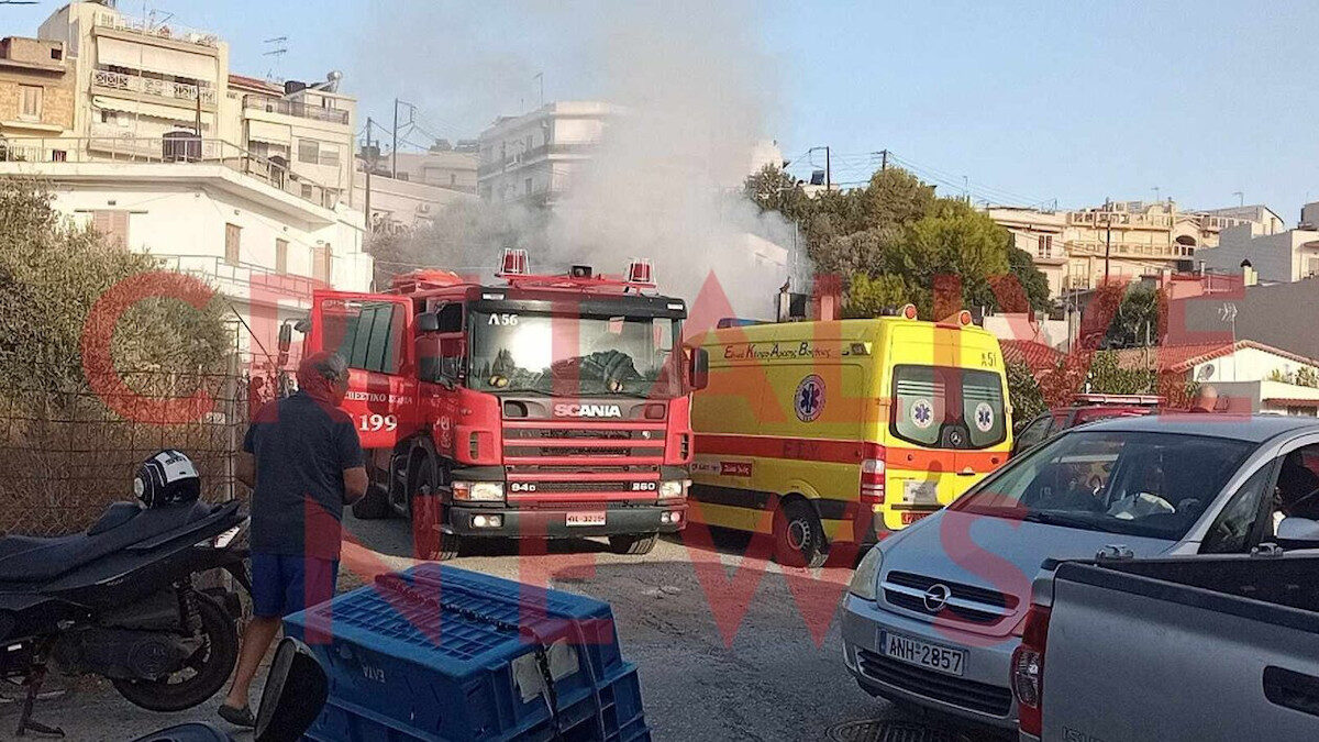 Ηράκλειο: Πυρκαγιά σε αποθήκη στην περιοχή Κατσάμπα