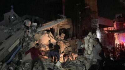 Βομβαρδισμός του ισραηλινού στρατού στο μοναστήρι του Αγίου Πορφυρίου στη Γάζα