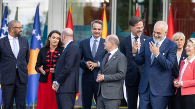 Ο πρωθυπουργός, Κυριάκος Μητσοτάκης, στη σύνοδο κορυφής της "Διαδικασίας του Βερολίνου", στα Τίρανα, Δευτέρα 16 Οκτωβρίου 2023.