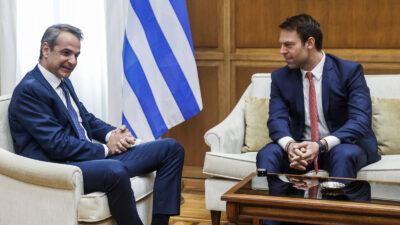 Συνάντηση του Στέφανου Κασσελάκη με τον Κυριάκο Μητσοτάκη