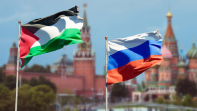 Ρωσία - Παλαιστίνη - σημαίες - Μόσχα