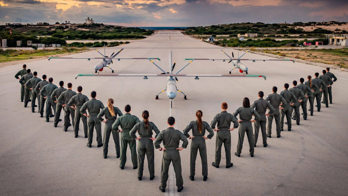 Ισραηλινά μη επανδρωμένα (drone) αεροσκάφος (UAV) τύπου Hermes 450 της Elbit Systems / Εδώ μία από τις Μοίρες που τα χειρίζεται (IDF’s Squadron 161)
